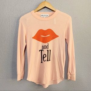 Wildfox Kiss and Tell Thermal Shirt Long Sleeve
